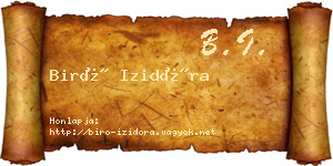 Biró Izidóra névjegykártya